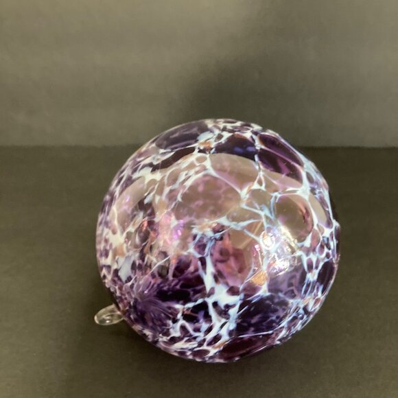 Dehanna Jones Totally Blown Glassworks Purple Ornament Orb Witch Ball - Picture 4 of 7